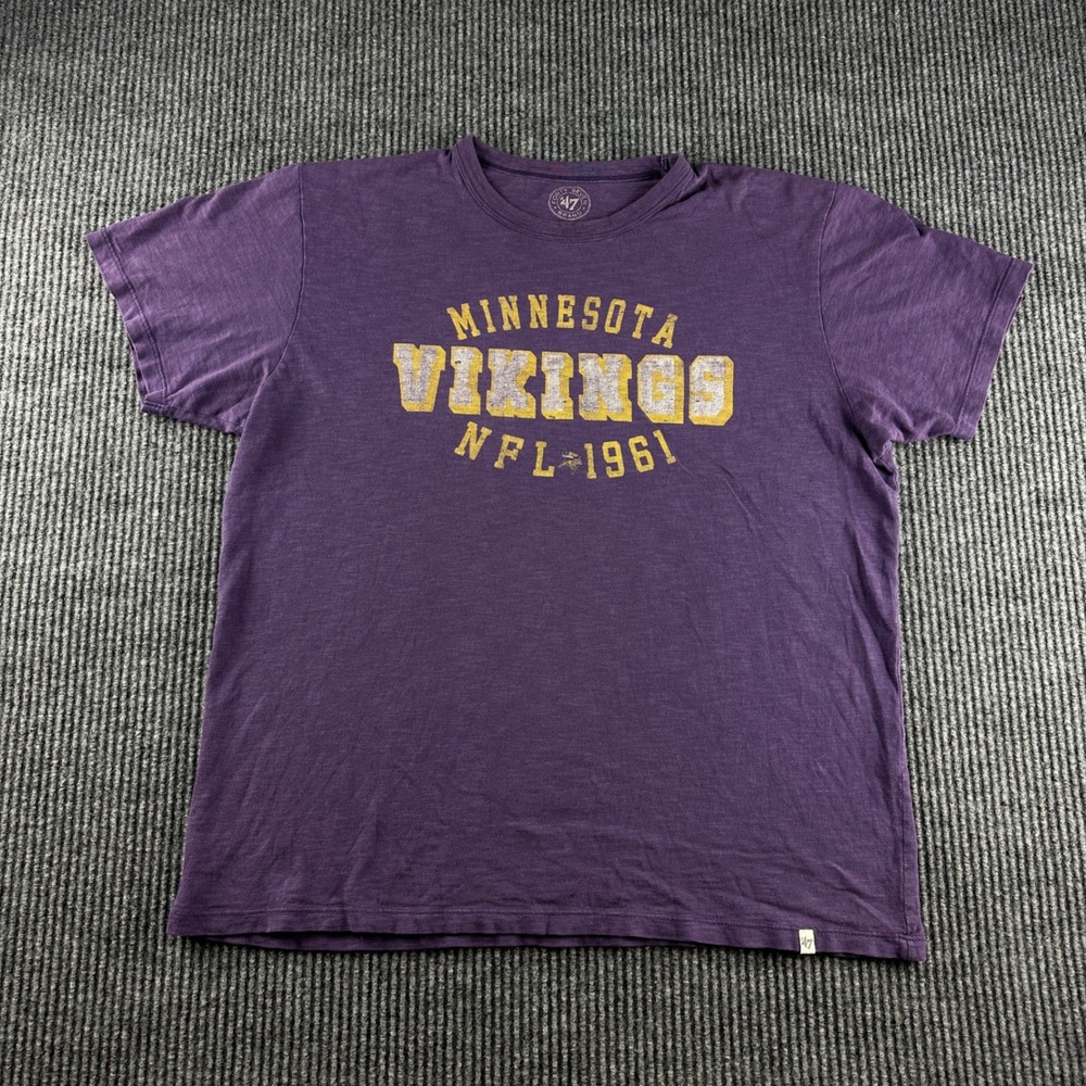 47 Brand Minnesota Vikings NFL 1961 T-Shirt Mens Medium Purple Graphic Tee